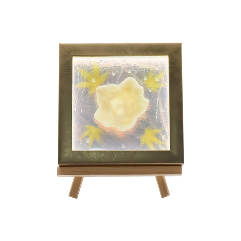 ไฟศิลปะใบเมเปิ้ลสีเหลืองอ่อนทรงสี่เหลี่ยม - Maple Frost