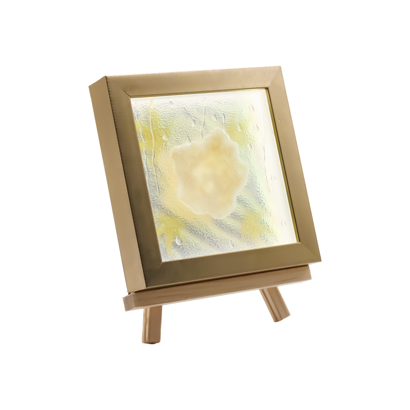 ไฟศิลปะใบเมเปิ้ลสีเหลืองอ่อนทรงสี่เหลี่ยม - Maple Frost
