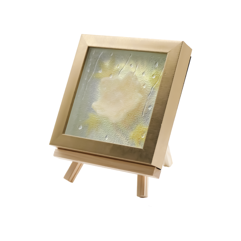 ไฟศิลปะใบเมเปิ้ลสีเหลืองอ่อนทรงสี่เหลี่ยม - Maple Frost