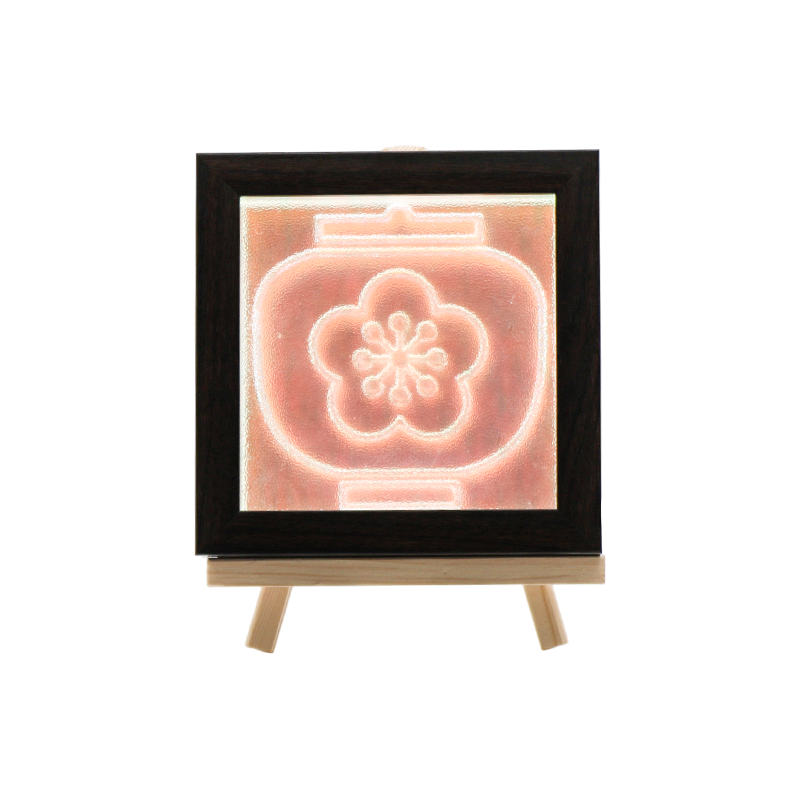 โถกระเบื้องเคลือบสีช็อคโกแลต โคมไฟคริสตัลลายพลัมสีขาว - Wind Sakura Crystal